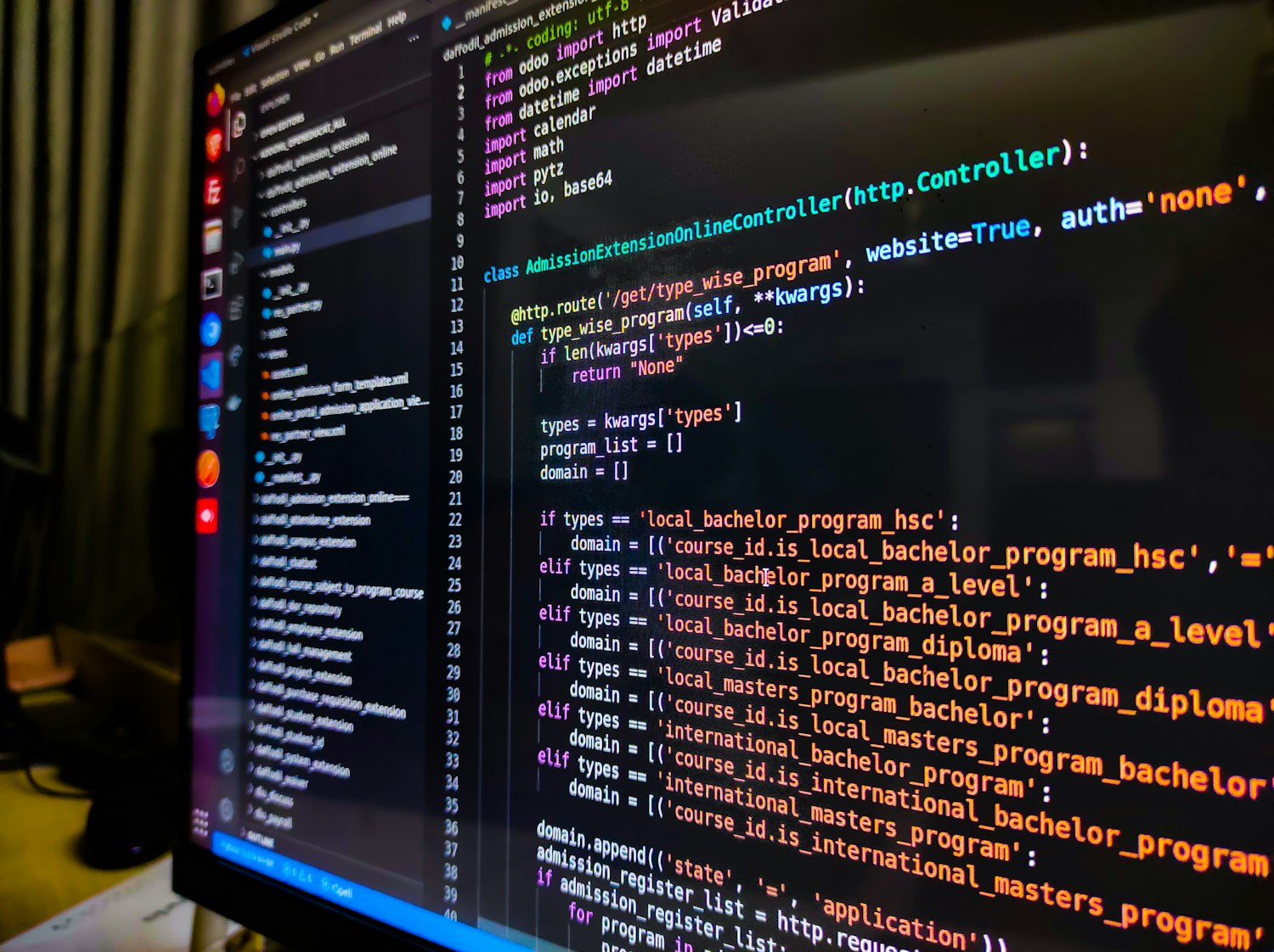 Code on screen — integration work in progress