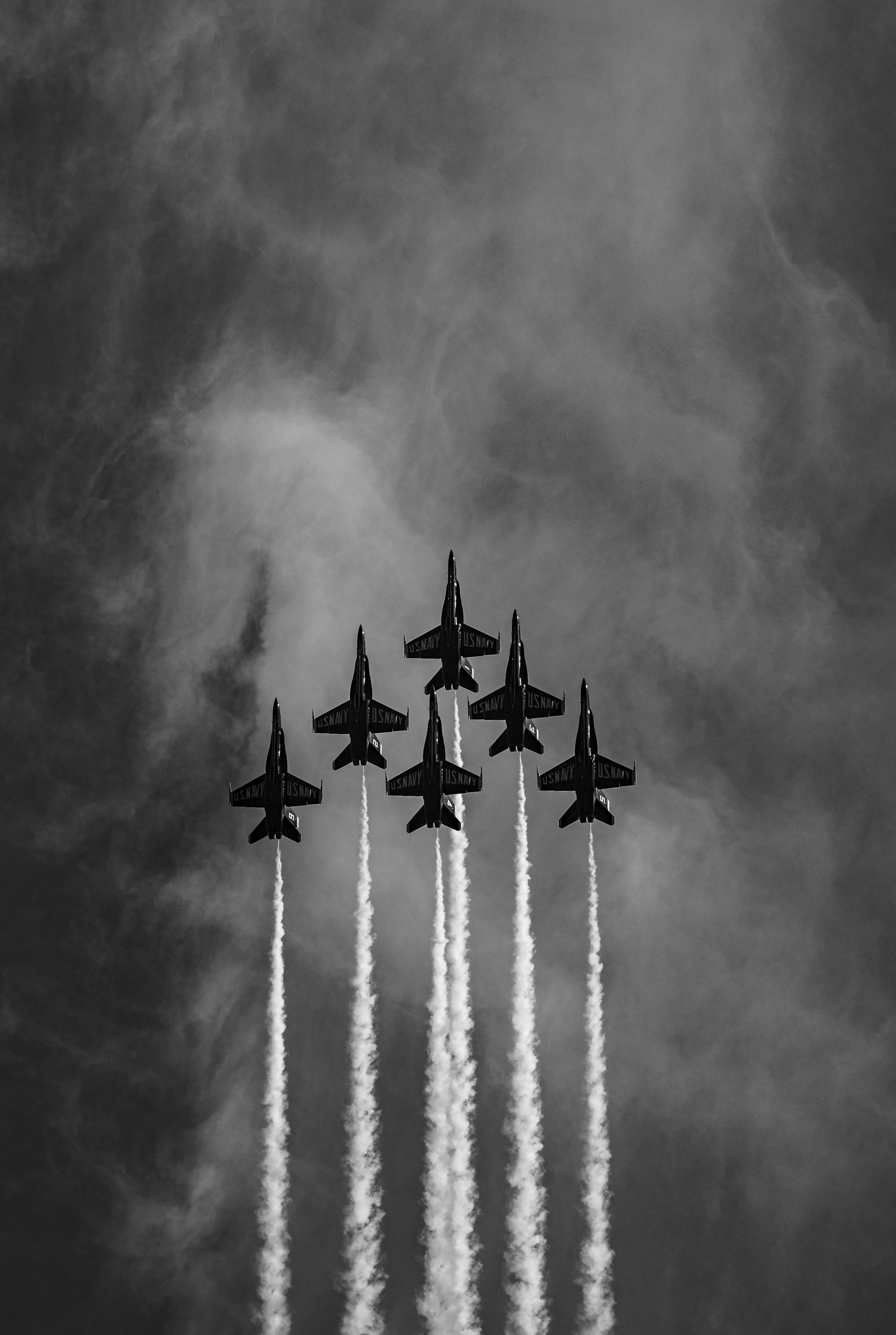 Military jet formation in flight